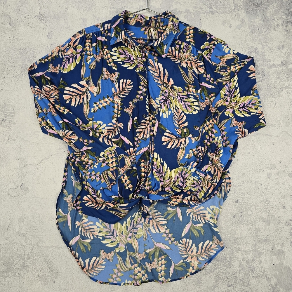 Floral Blue Women's Shirt